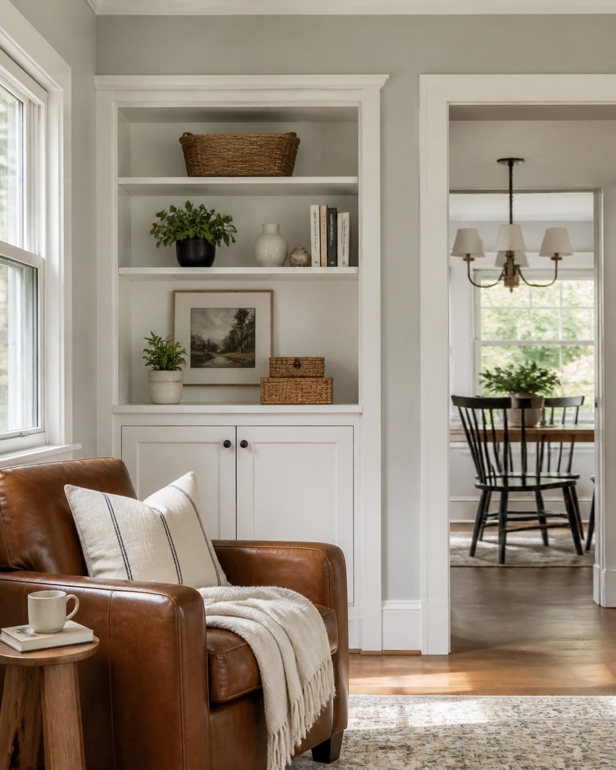 Finished doorway and neatly organized tools in a comfortable Maryland home